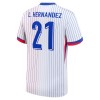 Officiële Voetbalshirt Frankrijk L. Hernandez 21 Uit EK 2024 - Heren